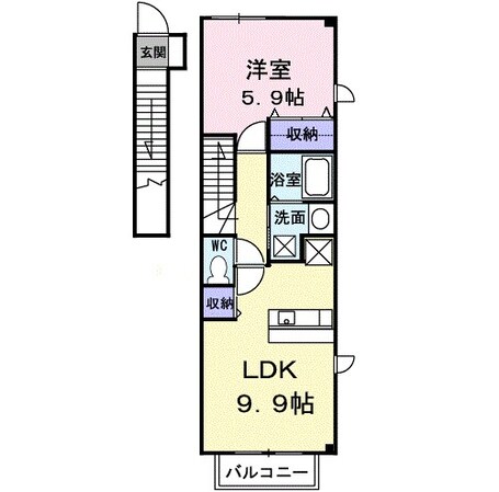 アムール・ＧＡＫＵ　Ｂの物件間取画像